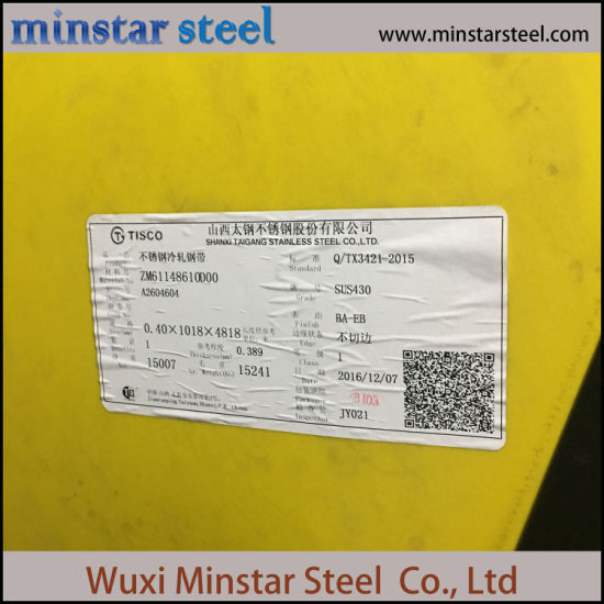 0.4mm Thick SUS430 Martensitic Stainless Steel Plate Price Per Kg