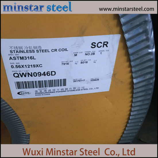 Cold Rolled 2B Finish ASTM A240 316 316L Stainless Steel Coil Price Per Ton